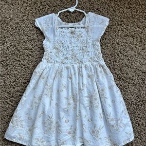 OshKosh B'gosh White and Tan Floral Dress